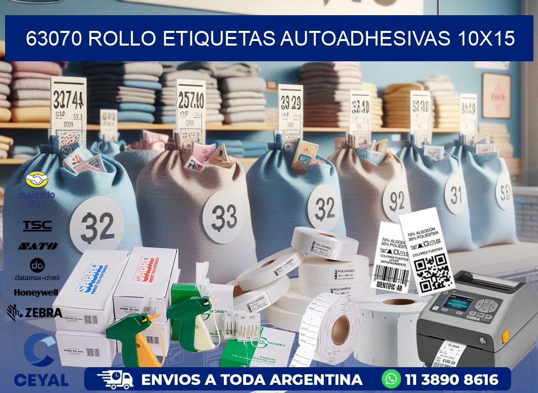 63070 Rollo Etiquetas autoadhesivas 10×15