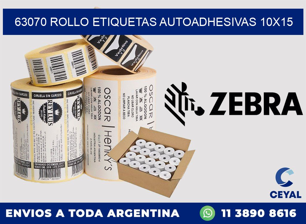 63070 Rollo Etiquetas autoadhesivas 10x15