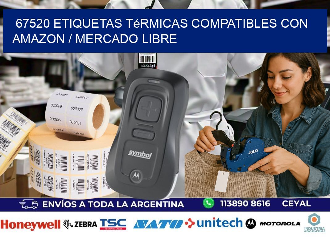 67520 etiquetas térmicas compatibles con Amazon / Mercado Libre