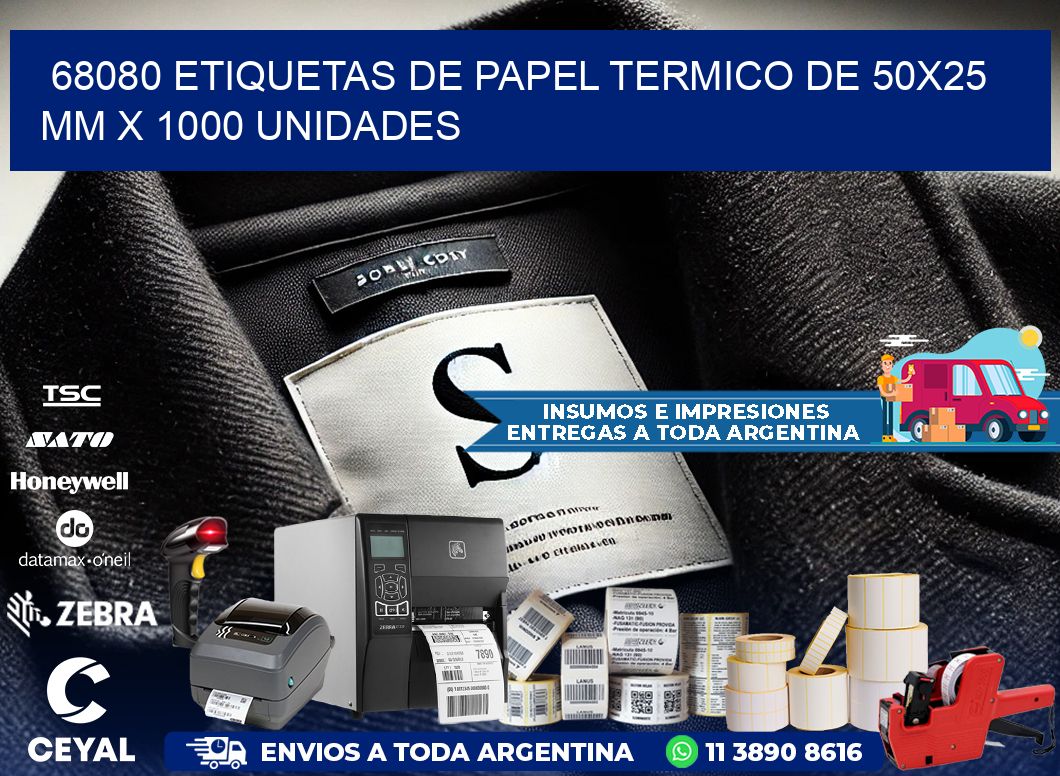 68080 Etiquetas De Papel Termico De 50x25 Mm X 1000 Unidades