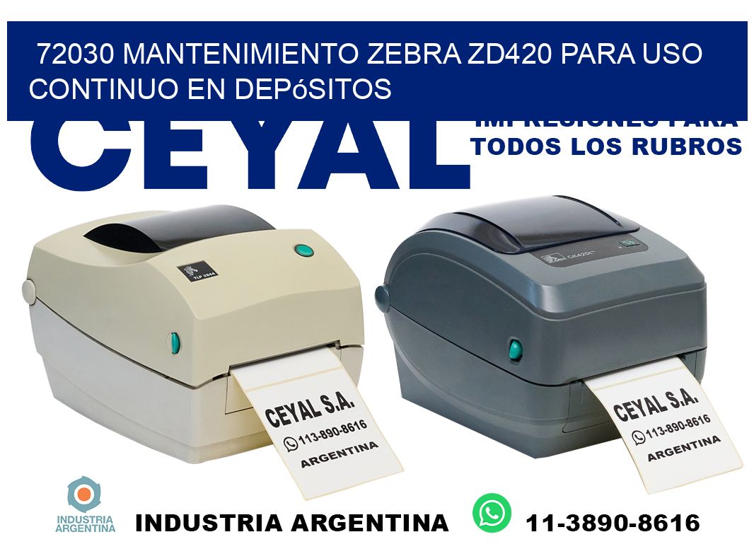 72030 mantenimiento zebra zd420 para uso continuo en depósitos