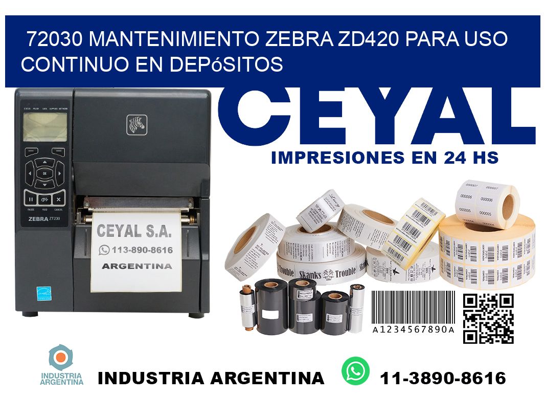 72030 mantenimiento zebra zd420 para uso continuo en depósitos