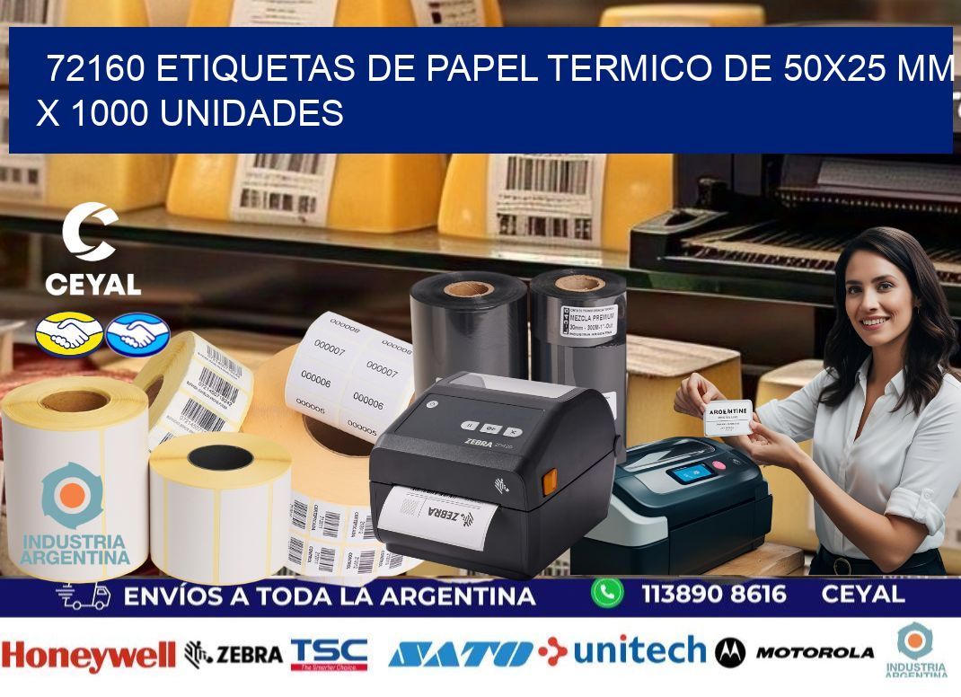 72160 Etiquetas De Papel Termico De 50x25 Mm X 1000 Unidades
