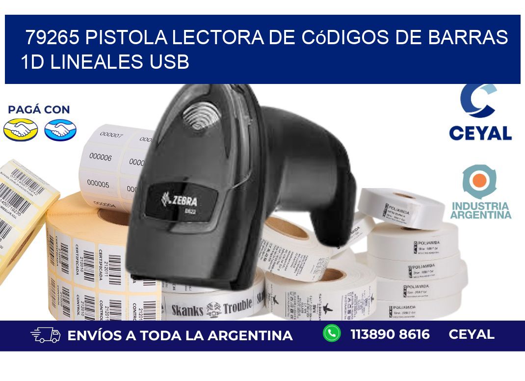 79265 Pistola Lectora De Códigos De Barras 1d Lineales Usb