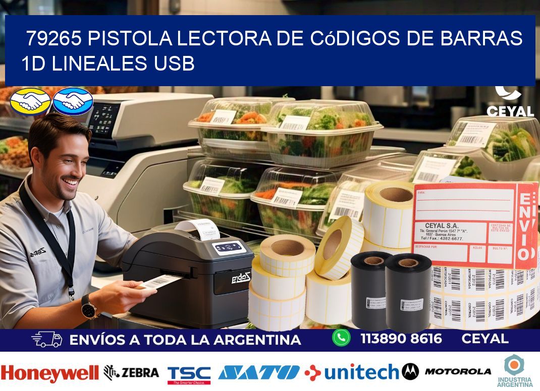 79265 Pistola Lectora De Códigos De Barras 1d Lineales Usb