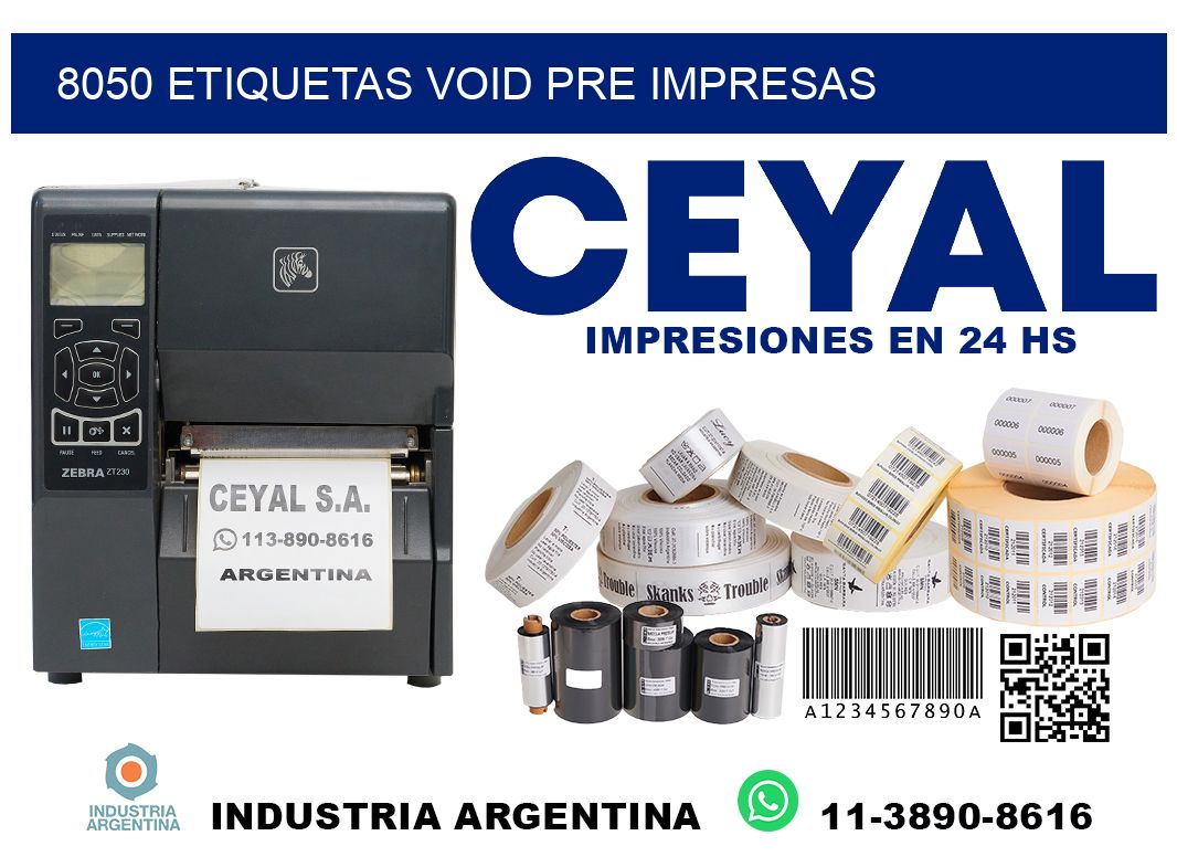 8050 etiquetas void pre impresas