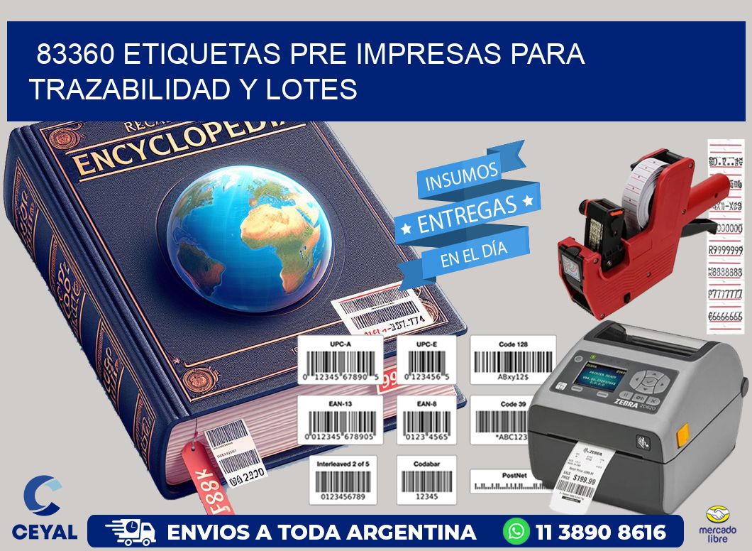 83360 etiquetas pre impresas para trazabilidad y lotes