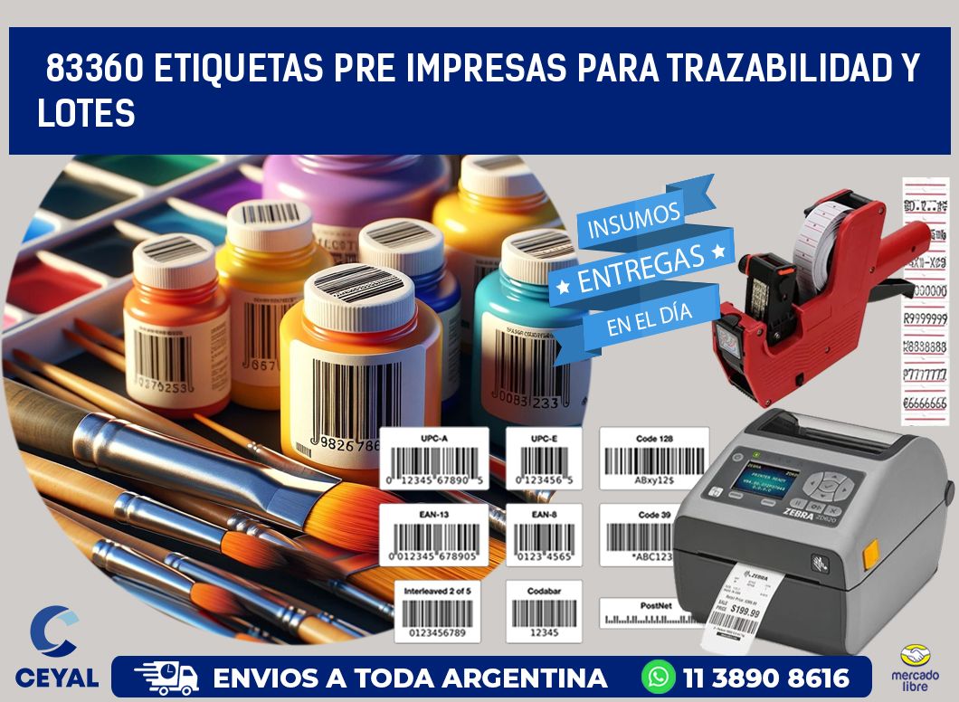 83360 etiquetas pre impresas para trazabilidad y lotes