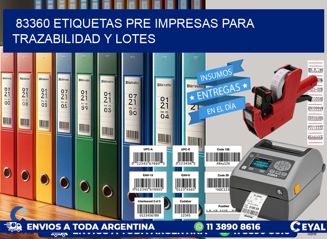 83360 etiquetas pre impresas para trazabilidad y lotes