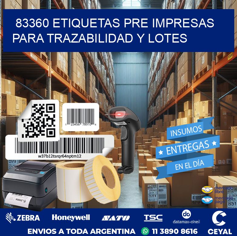 83360 etiquetas pre impresas para trazabilidad y lotes