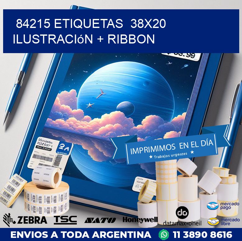 84215 etiquetas  38x20 ilustración + ribbon