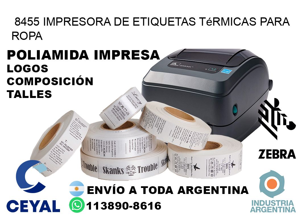 8455 impresora de etiquetas térmicas para ropa