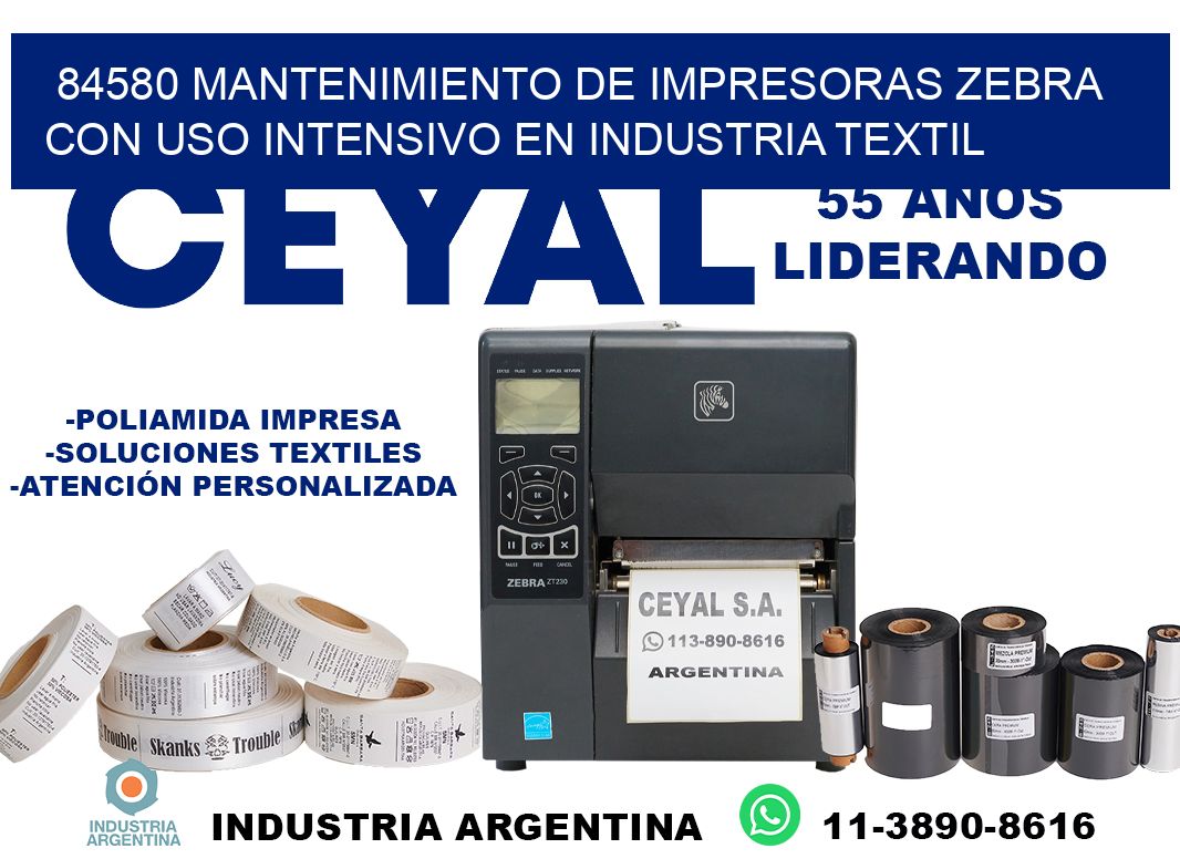 84580 mantenimiento de impresoras zebra con uso intensivo en industria textil