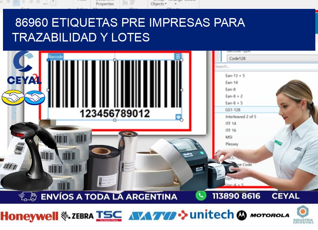 86960 etiquetas pre impresas para trazabilidad y lotes