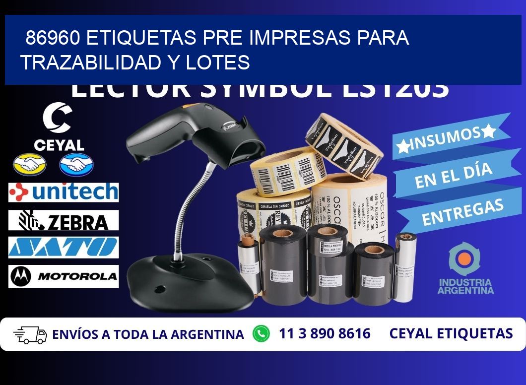 86960 etiquetas pre impresas para trazabilidad y lotes