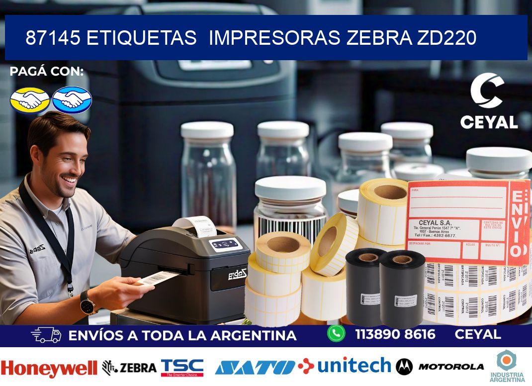 87145 etiquetas  impresoras zebra zd220