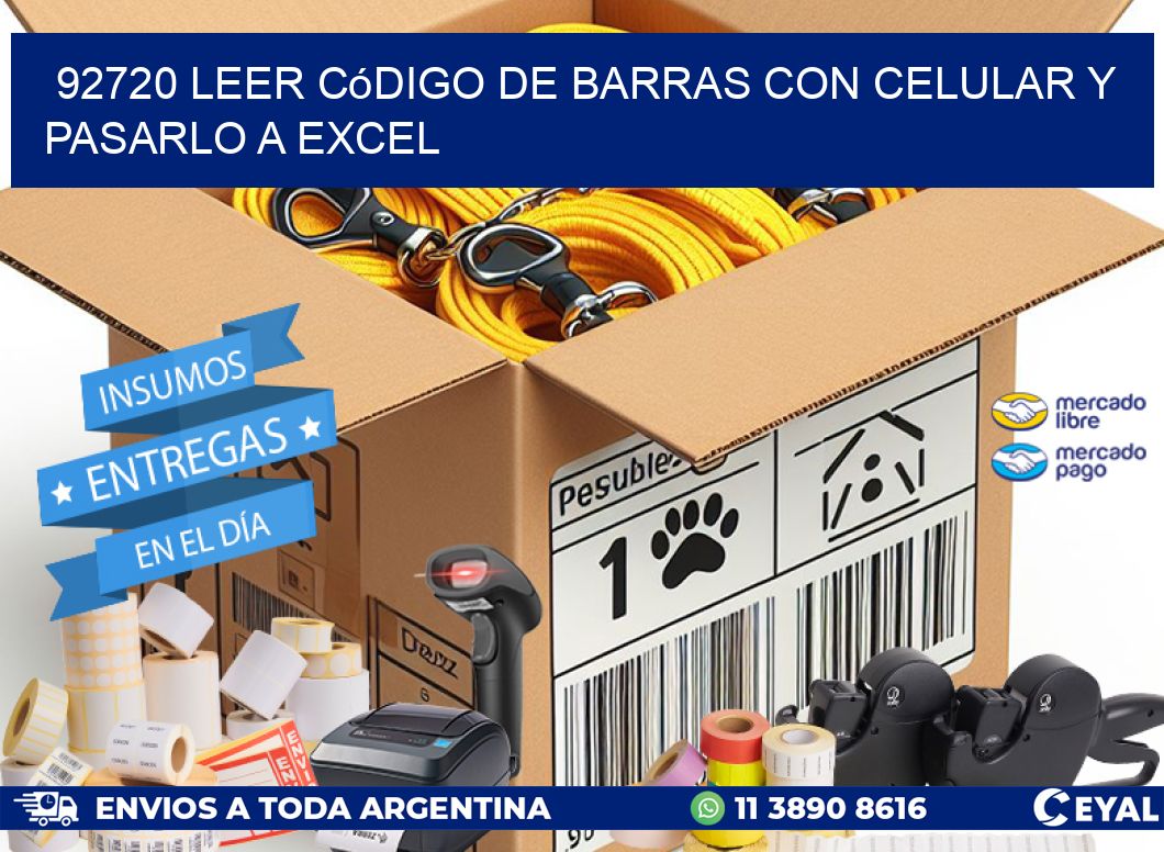 92720 Leer código de barras con celular y pasarlo a Excel