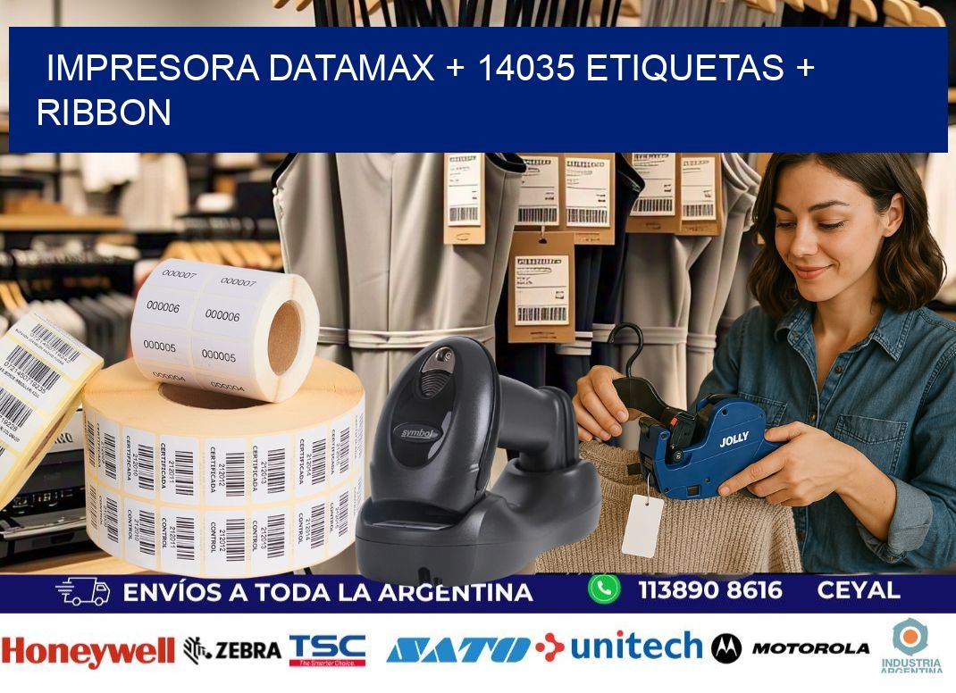 impresora DATAMAX + 14035 etiquetas + ribbon