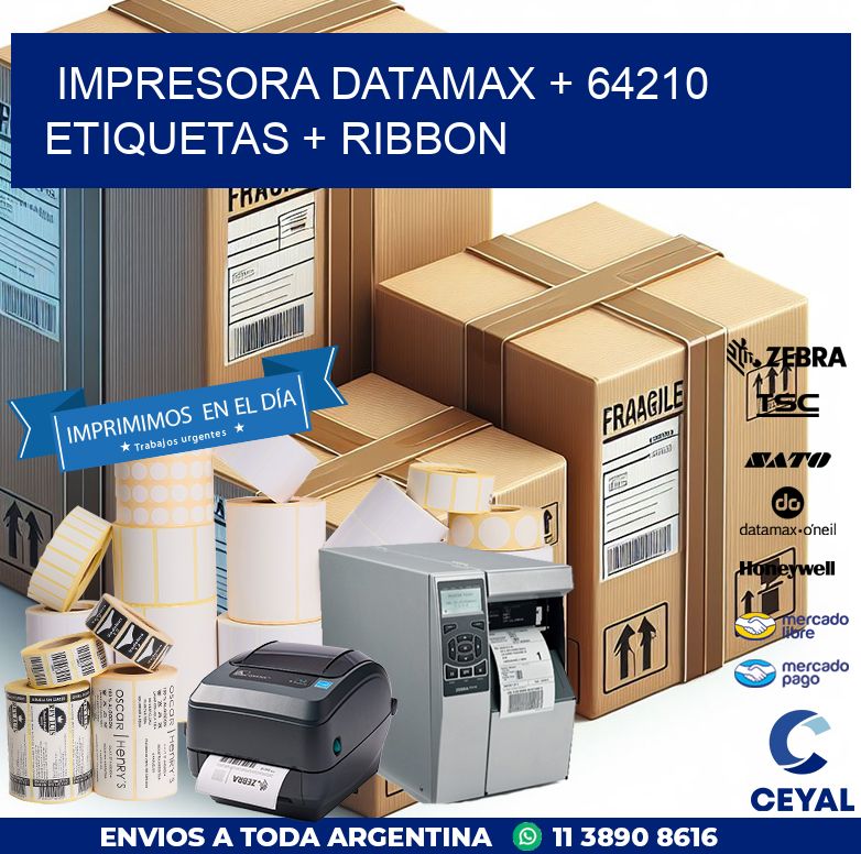 impresora DATAMAX + 64210 etiquetas + ribbon