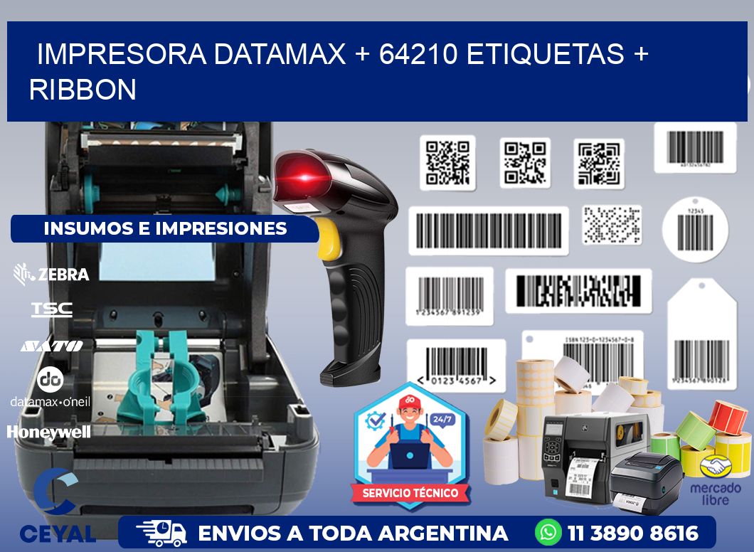 impresora DATAMAX + 64210 etiquetas + ribbon