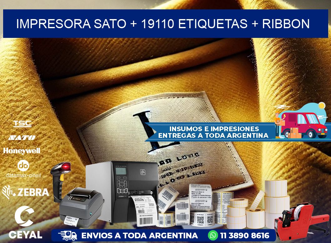 impresora SATO + 19110 etiquetas + ribbon