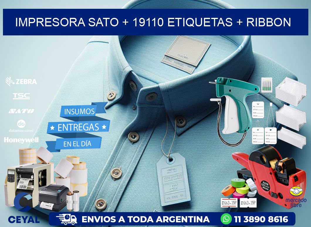 impresora SATO + 19110 etiquetas + ribbon