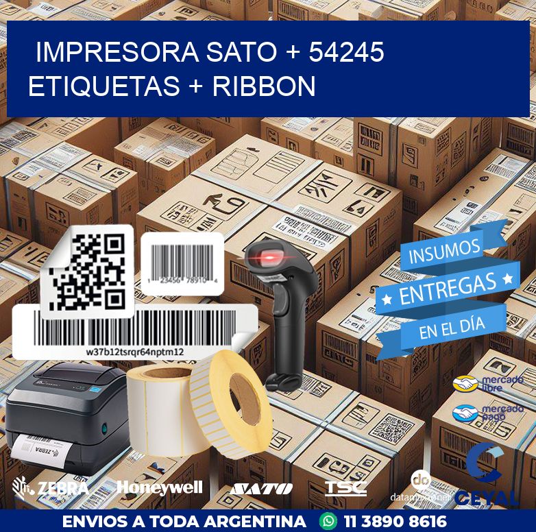impresora SATO + 54245 etiquetas + ribbon