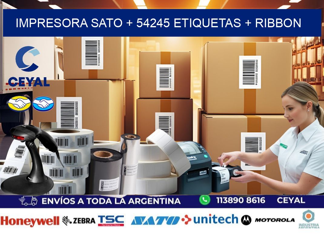 impresora SATO + 54245 etiquetas + ribbon