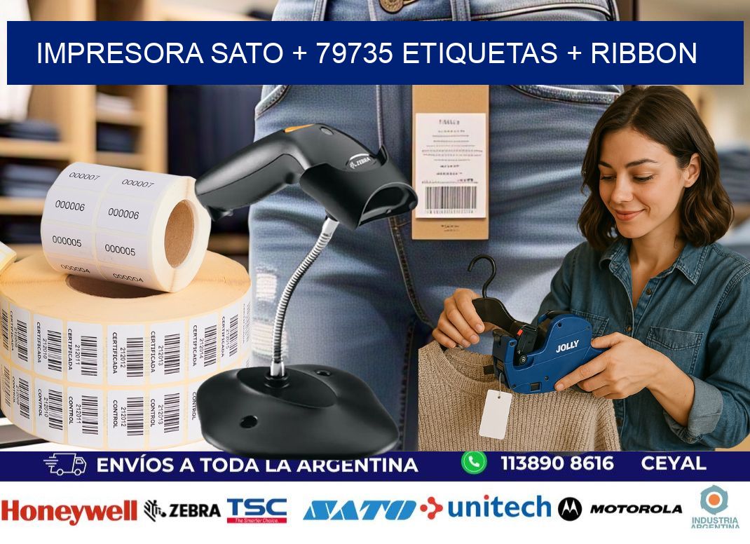 impresora SATO + 79735 etiquetas + ribbon