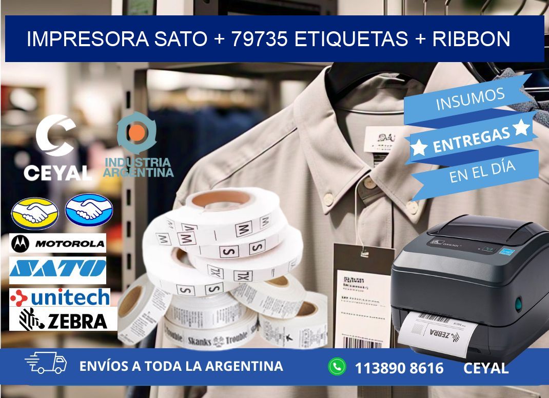 impresora SATO + 79735 etiquetas + ribbon