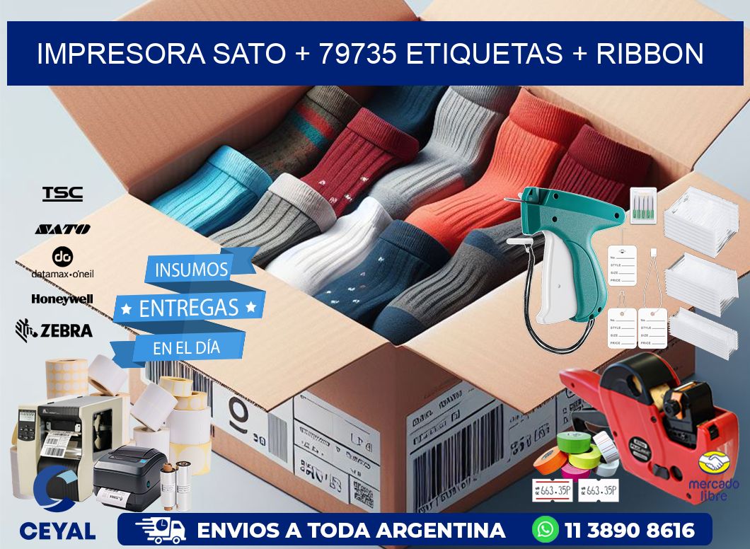 impresora SATO + 79735 etiquetas + ribbon
