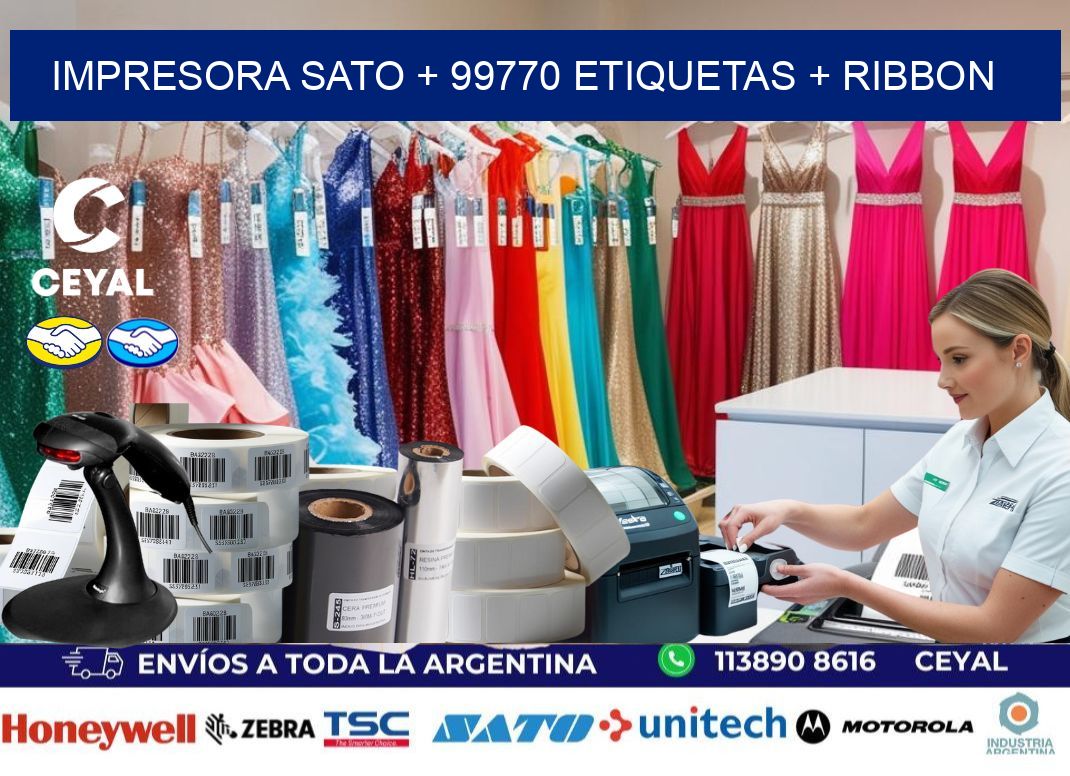 impresora SATO + 99770 etiquetas + ribbon