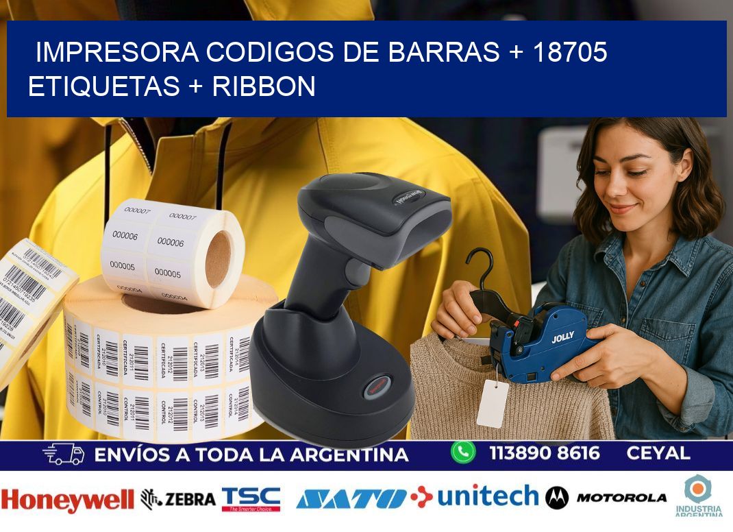 impresora codigos de barras + 18705 etiquetas + ribbon