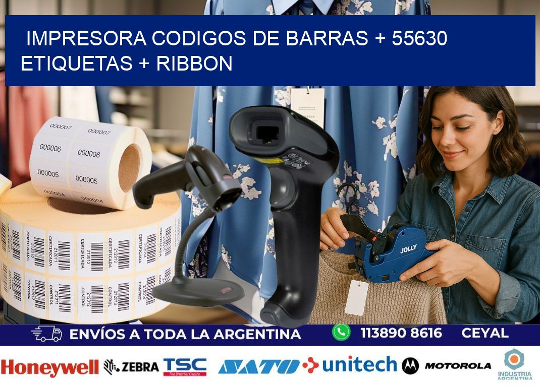 impresora codigos de barras + 55630 etiquetas + ribbon