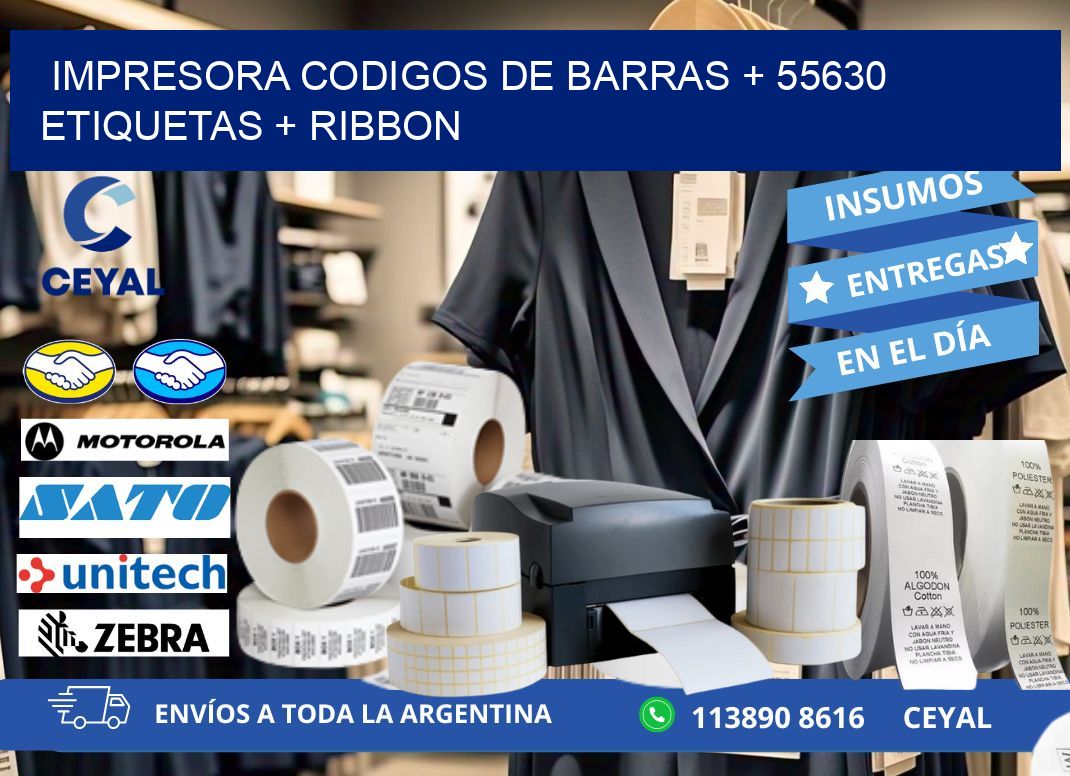 impresora codigos de barras + 55630 etiquetas + ribbon