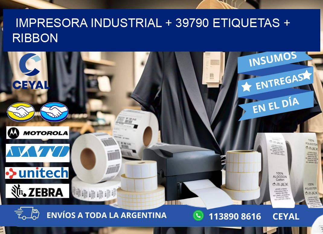 impresora industrial + 39790 etiquetas + ribbon