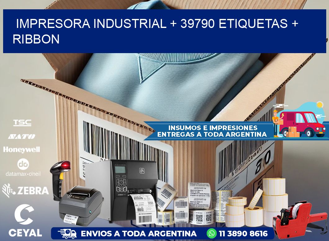 impresora industrial + 39790 etiquetas + ribbon