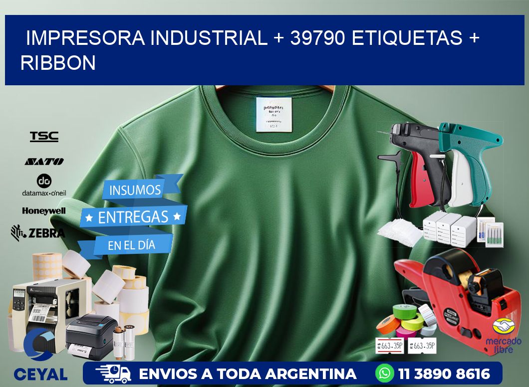 impresora industrial + 39790 etiquetas + ribbon