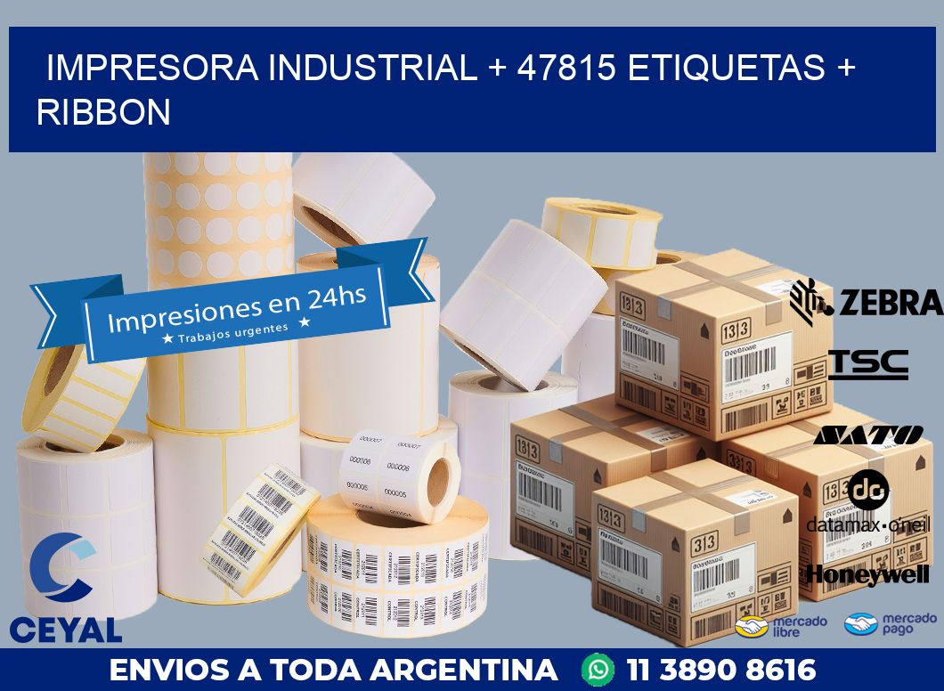 impresora industrial + 47815 etiquetas + ribbon