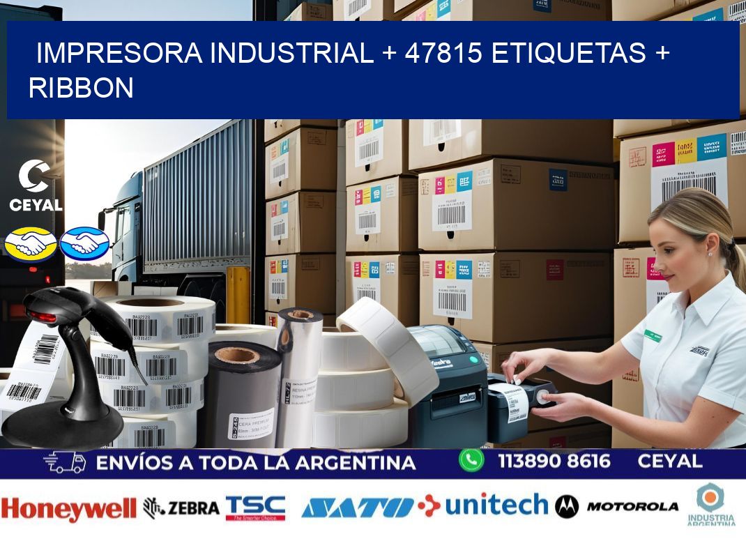 impresora industrial + 47815 etiquetas + ribbon
