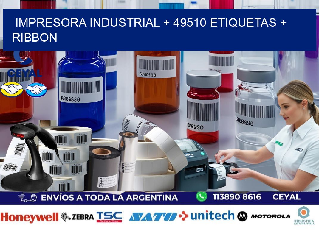 impresora industrial + 49510 etiquetas + ribbon