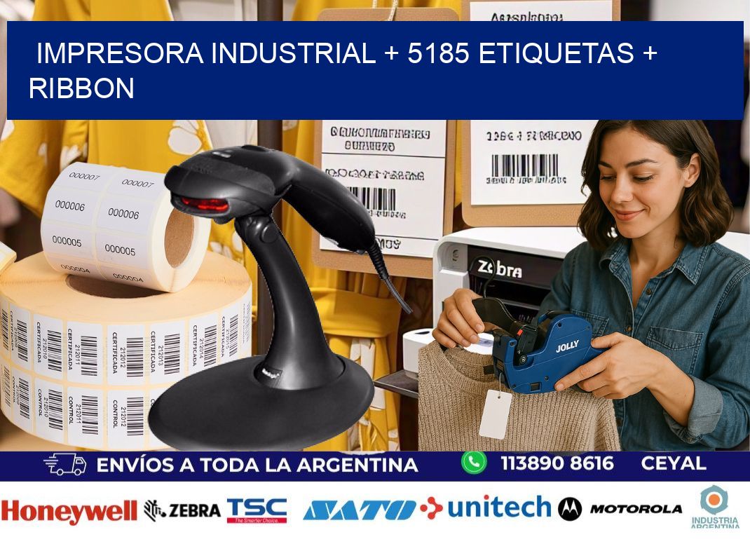 impresora industrial + 5185 etiquetas + ribbon