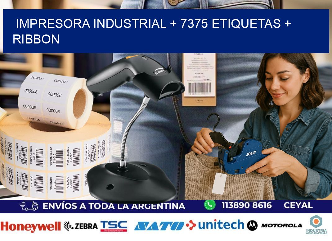 impresora industrial + 7375 etiquetas + ribbon
