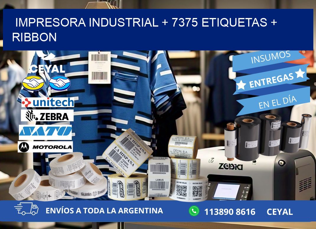 impresora industrial + 7375 etiquetas + ribbon