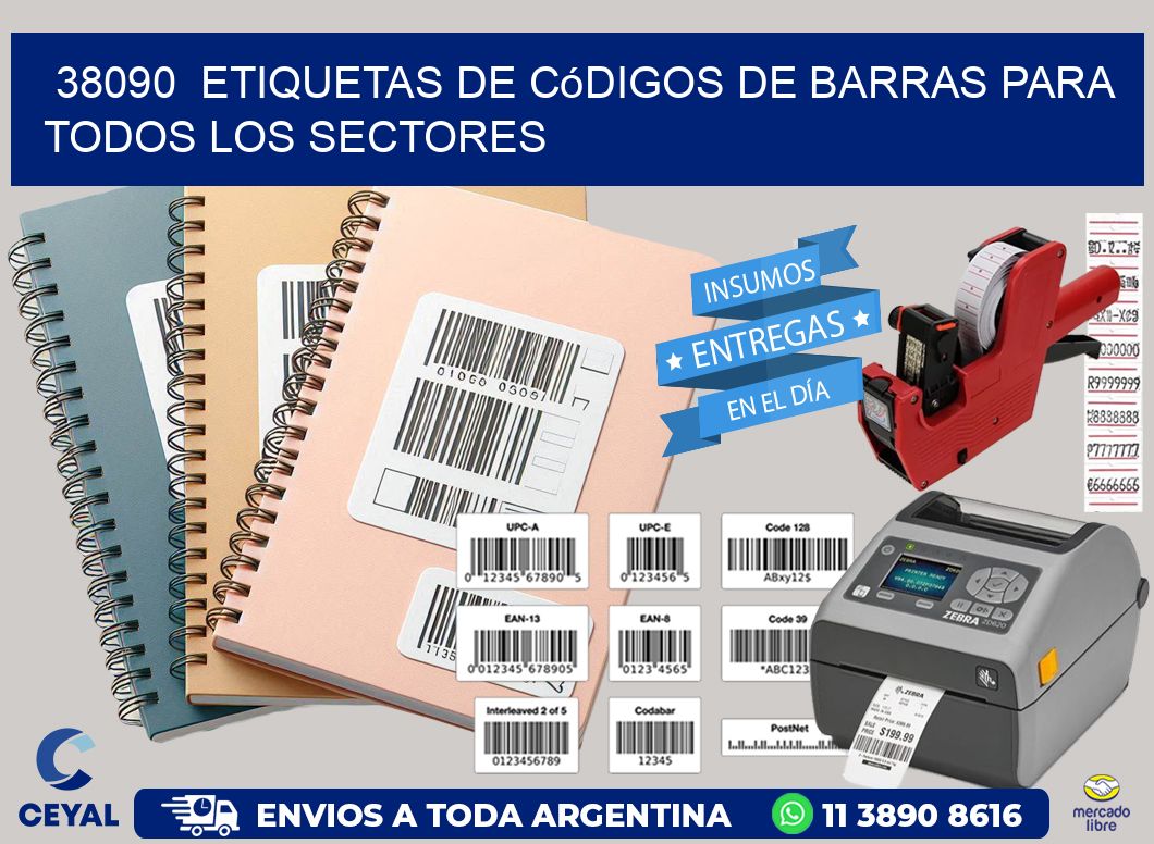 ️38090 Etiquetas de Códigos de Barras para Todos los Sectores