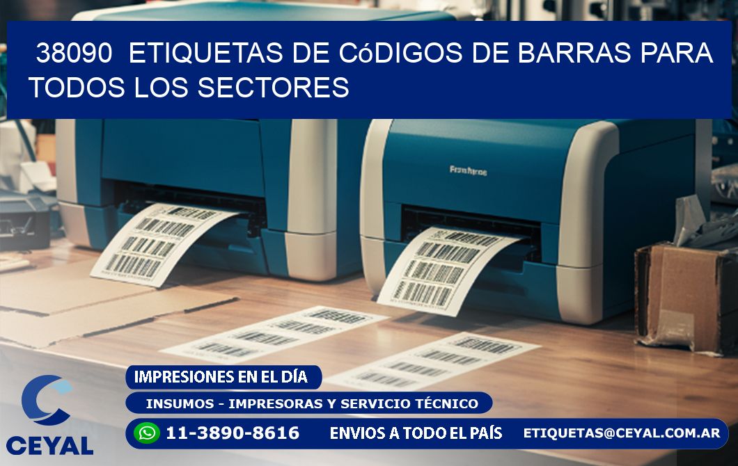 ️38090 Etiquetas de Códigos de Barras para Todos los Sectores