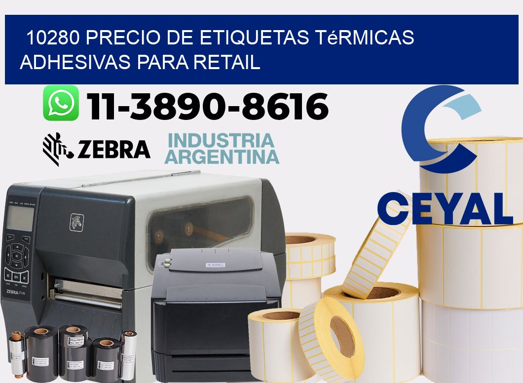 10280 precio de etiquetas térmicas adhesivas para retail