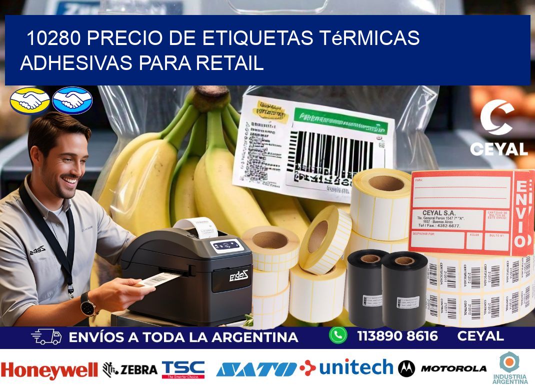 10280 precio de etiquetas térmicas adhesivas para retail