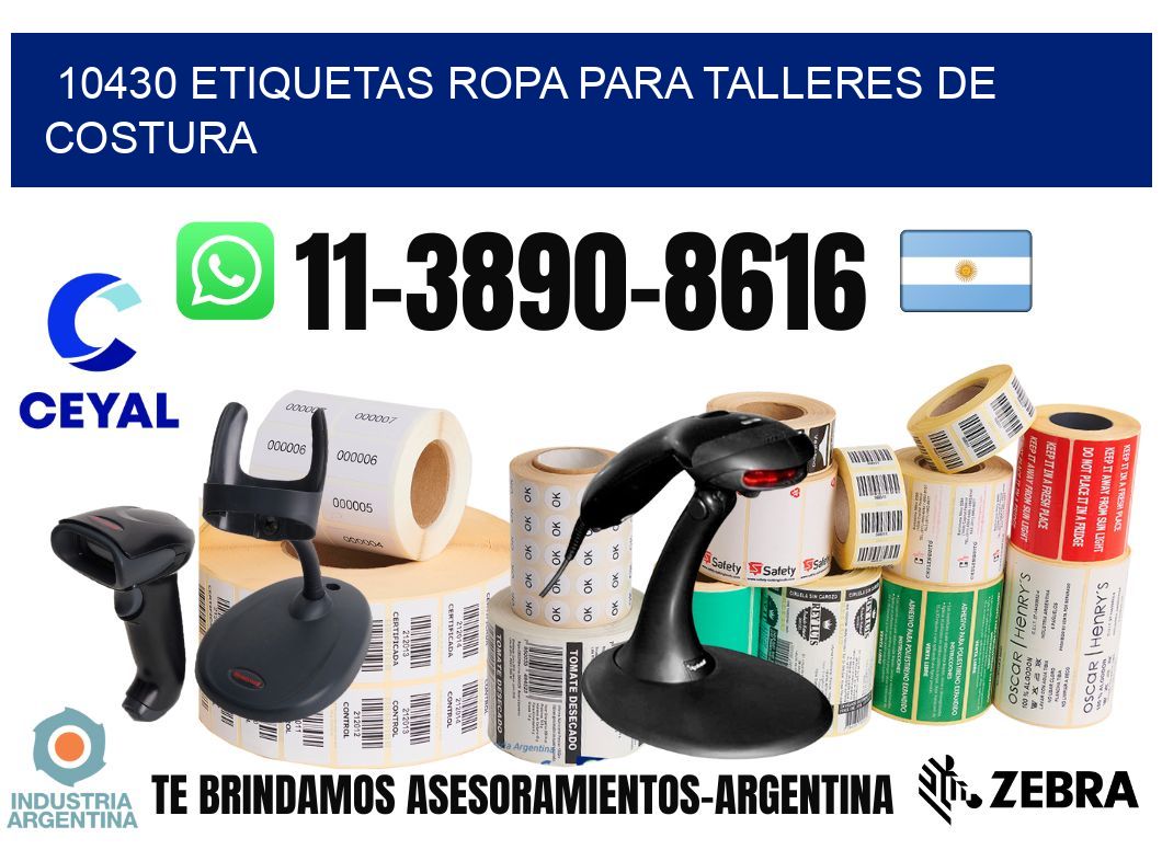 10430 Etiquetas ropa para talleres de costura