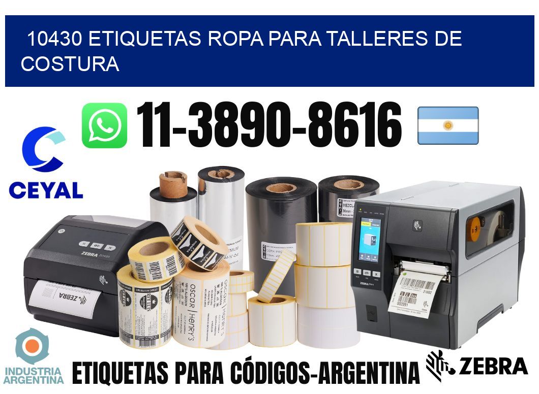 10430 Etiquetas ropa para talleres de costura
